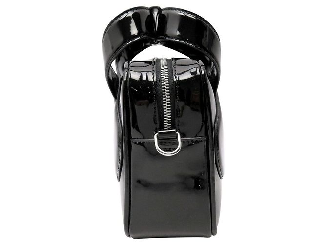 NUOVA BORSA A MANO COURREGES LOOP SMALL IN PELLE VERNICIATA NERA BORSA A TRACCOLLA - vista 4