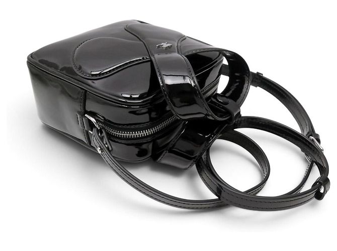 NUOVA BORSA A MANO COURREGES LOOP SMALL IN PELLE VERNICIATA NERA BORSA A TRACCOLLA - vista 6
