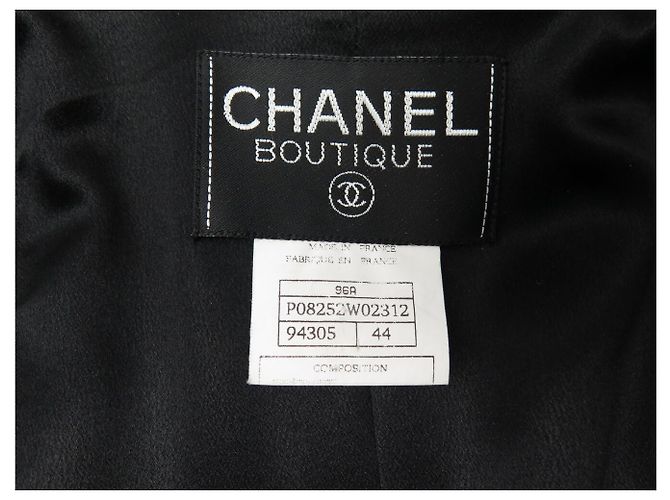 ABRIGO LARGO CHANEL BOTONES LOGO CC SOL 44 L EN CACHEMIRA NEGRO - vista 5