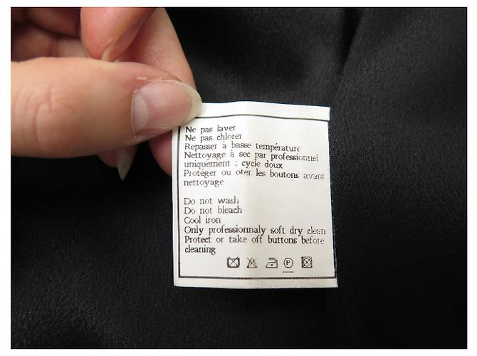 ABRIGO LARGO CHANEL BOTONES LOGO CC SOL 44 L EN CACHEMIRA NEGRO - vista 7