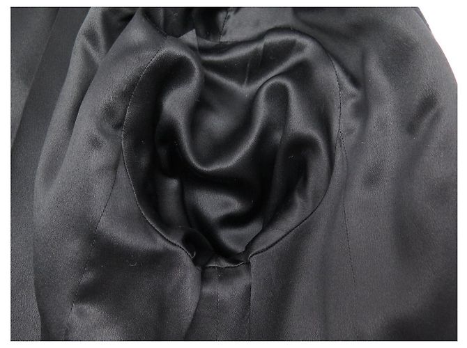 ABRIGO LARGO CHANEL BOTONES LOGO CC SOL 44 L EN CACHEMIRA NEGRO - vista 9