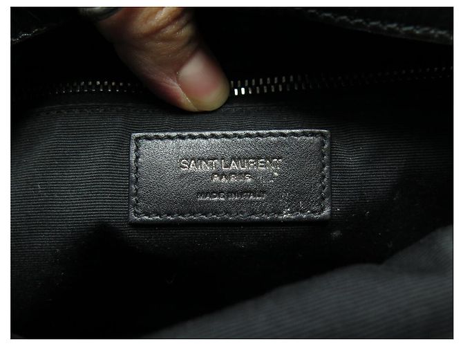 Yves Saint Laurent BORSA A MANO SAINT LAURENT NIKI SHOPPING BAG PELLE CHEVRON NERA LOGO YSL - vista 10