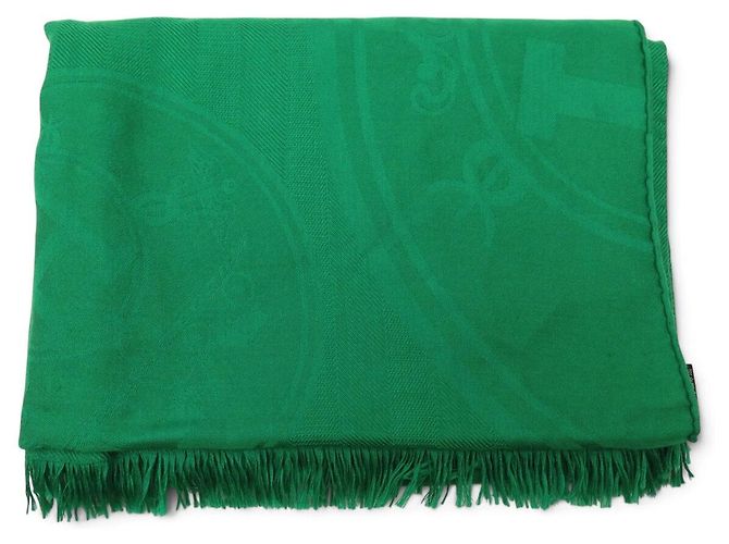 Hermès HERMES NEW EX LIBRIS KASHMIR SEIDE STOLA VERT KASHMIR SEIDENSCHAL - Ansicht 2