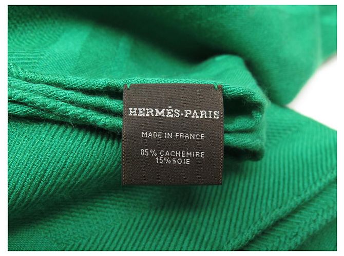 Hermès HERMES NEW EX LIBRIS KASHMIR SEIDE STOLA VERT KASHMIR SEIDENSCHAL - Ansicht 4