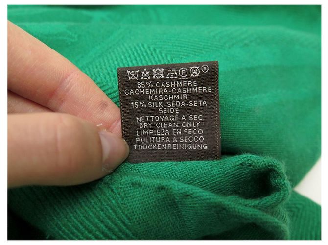 Hermès HERMES NEW EX LIBRIS KASHMIR SEIDE STOLA VERT KASHMIR SEIDENSCHAL - Ansicht 5