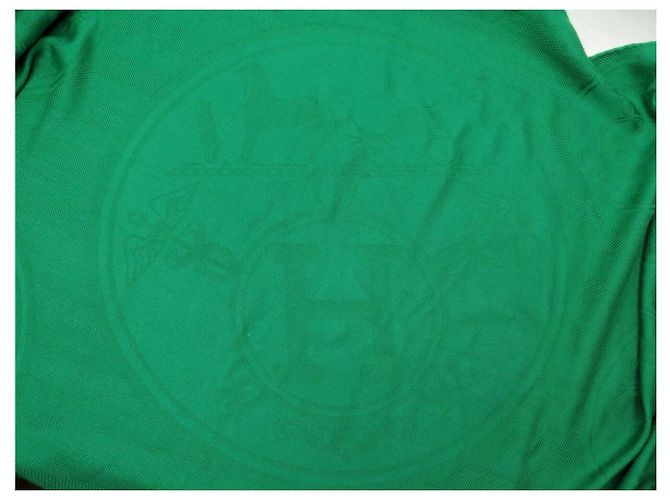 Hermès HERMES NEW EX LIBRIS KASHMIR SEIDE STOLA VERT KASHMIR SEIDENSCHAL - Ansicht 7