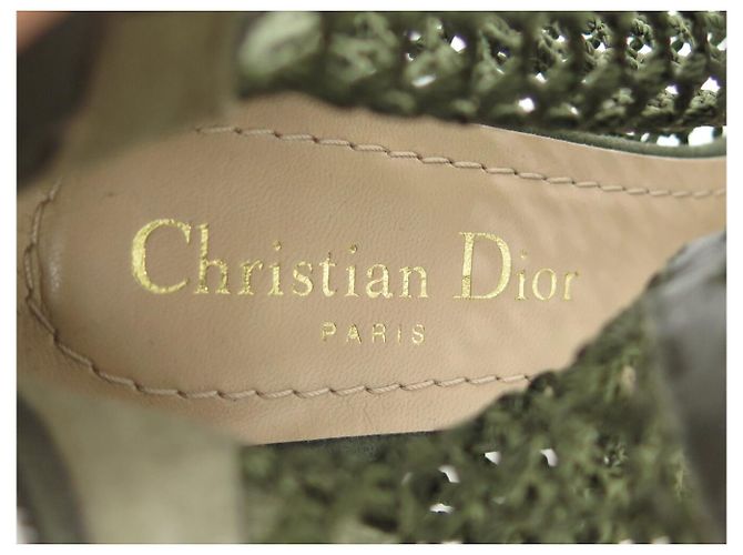 NUEVAS BOTAS DIOR NAUGHTILY-D 37 MALLA DE GANCHILLO 37 EN GAMUZA VERDE DEER BOOTS - vista 12