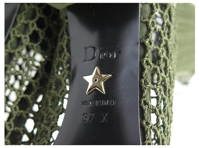 NUEVAS BOTAS DIOR NAUGHTILY-D 37 MALLA DE GANCHILLO 37 EN GAMUZA VERDE DEER BOOTS - vista 8