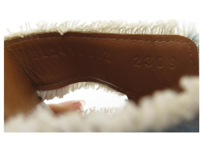 Hermès SCARPE HERMES MULES ORAN IN CANVAS DENIM BLU H241060Z 41 SANDALI SHOES - vista 10