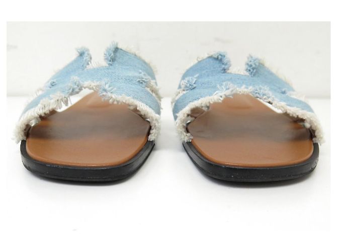 Hermès SCARPE HERMES MULES ORAN IN CANVAS DENIM BLU H241060Z 41 SANDALI SHOES - vista 4