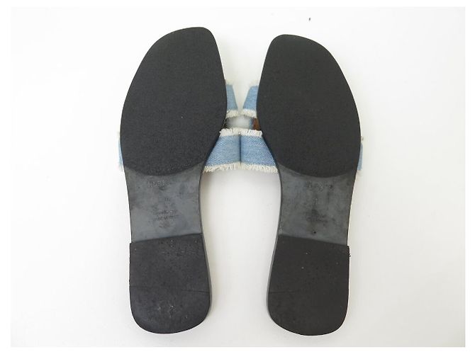 Hermès SCARPE HERMES MULES ORAN IN CANVAS DENIM BLU H241060Z 41 SANDALI SHOES - vista 8