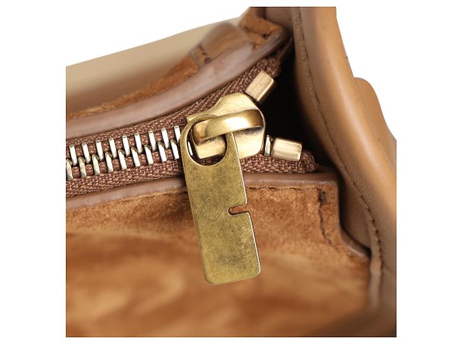 Borsa a tracolla Burberry Mini B Clip in camoscio marrone - vista 11