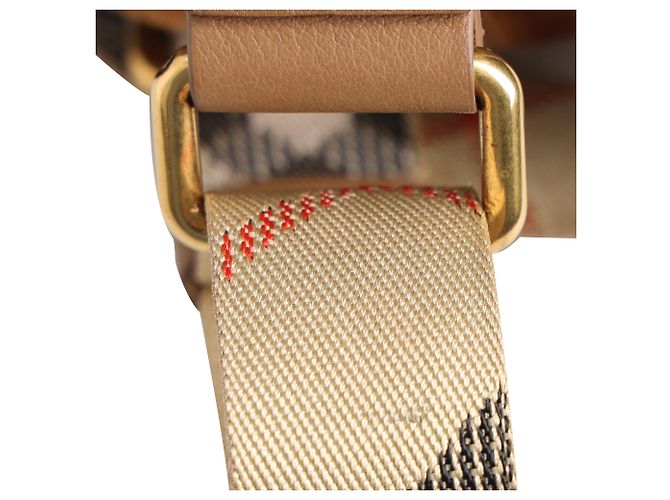 Borsa a tracolla Burberry Mini B Clip in camoscio marrone - vista 14