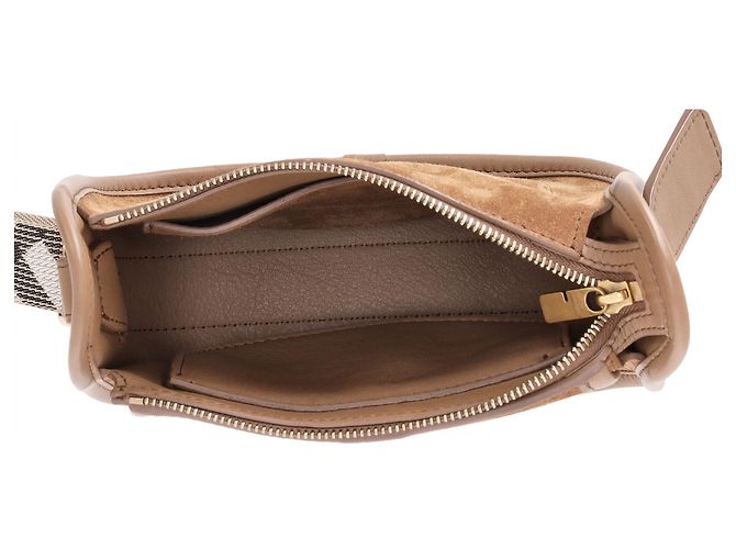 Borsa a tracolla Burberry Mini B Clip in camoscio marrone - vista 6