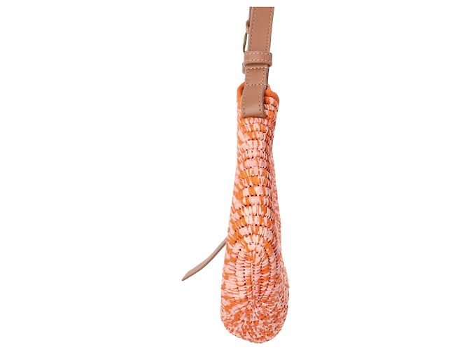 Borsa a tracolla Medium Swing Loewe x Paula's Ibiza in rafia arancione - vista 2