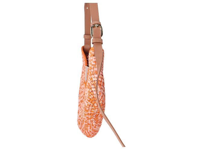 Borsa a tracolla Medium Swing Loewe x Paula's Ibiza in rafia arancione - vista 4