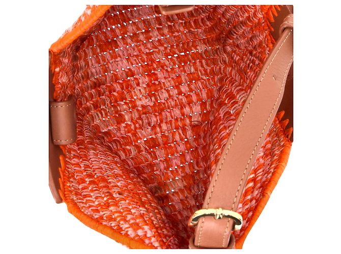 Borsa a tracolla Medium Swing Loewe x Paula's Ibiza in rafia arancione - vista 6