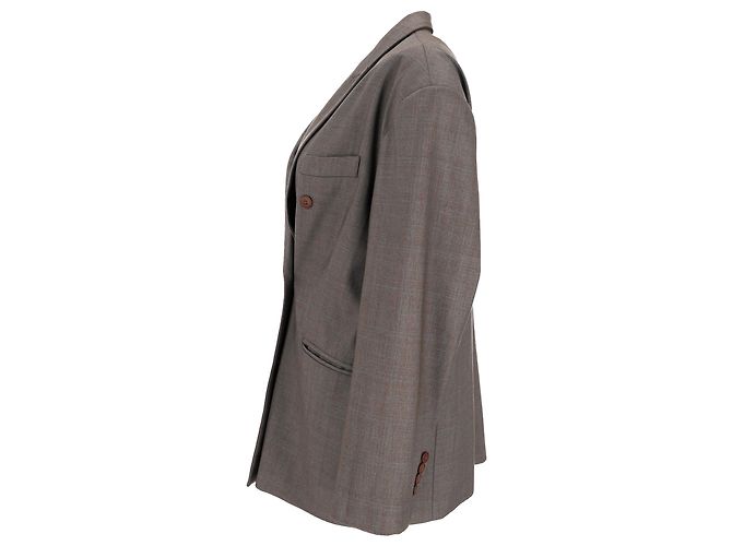 Autre Marque Blazer cruzado The Frankie Shop en poliéster marrón - vista 2