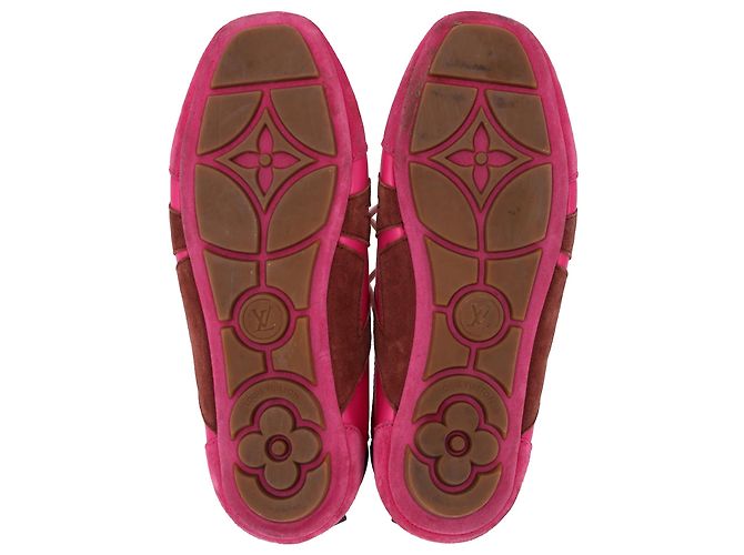Sapatilhas baixas Louis Vuitton LV Sneakerina em camurça e pele rosa - vista 6