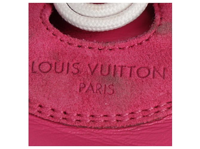 Sapatilhas baixas Louis Vuitton LV Sneakerina em camurça e pele rosa - vista 7