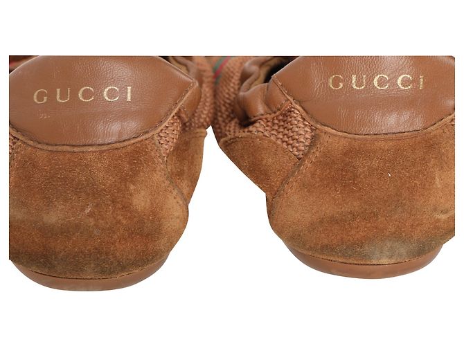 Sneakers Gucci Shift in camoscio e mesh marrone - vista 11