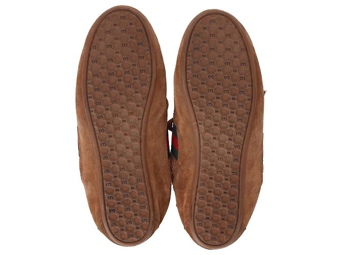 Sneakers Gucci Shift in camoscio e mesh marrone - vista 6