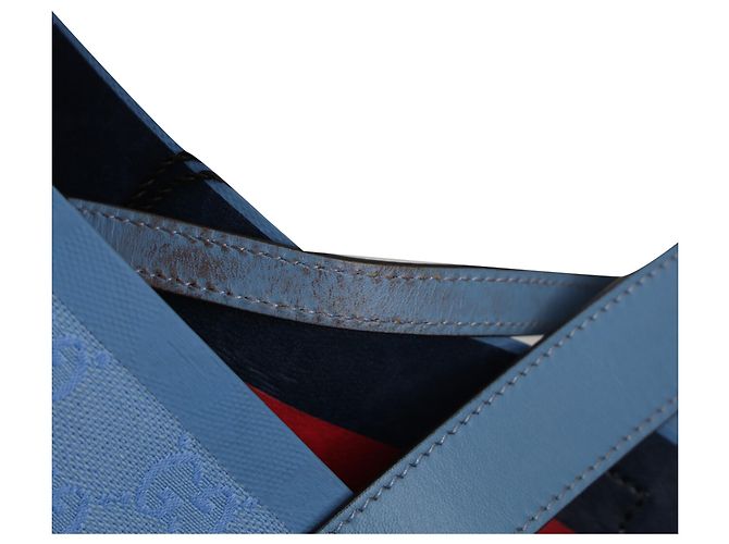 Bolso Tote Gucci Medium Totissima en lona azul - vista 14