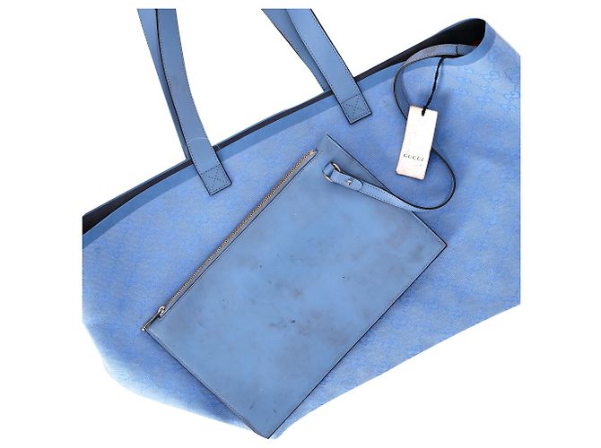 Bolso Tote Gucci Medium Totissima en lona azul - vista 6