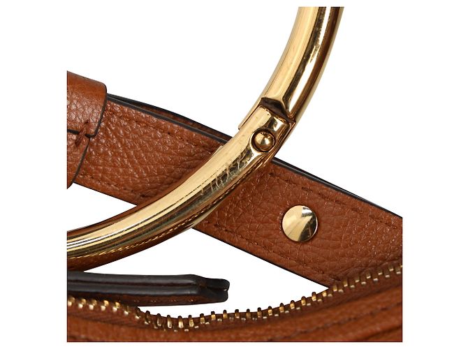 Borsa Hobo Bracelet Chloé in pelle di vitello marrone - vista 14