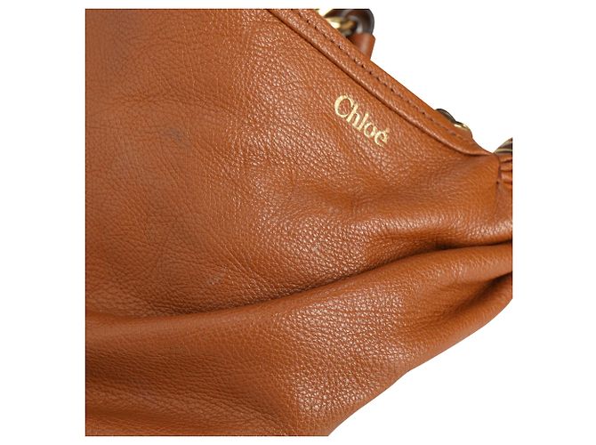 Borsa Hobo Bracelet Chloé in pelle di vitello marrone - vista 16