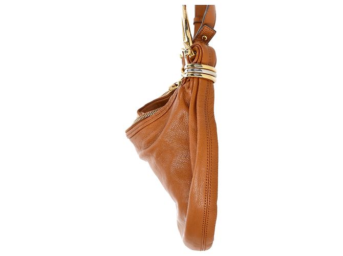 Borsa Hobo Bracelet Chloé in pelle di vitello marrone - vista 2
