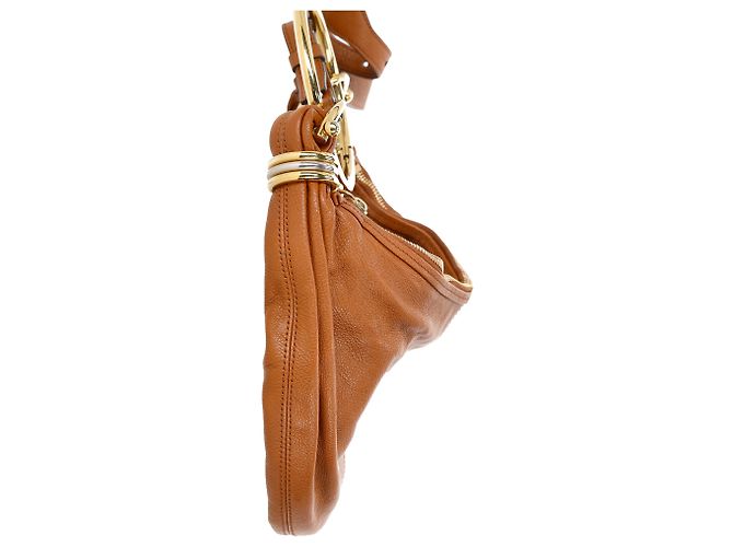 Borsa Hobo Bracelet Chloé in pelle di vitello marrone - vista 4