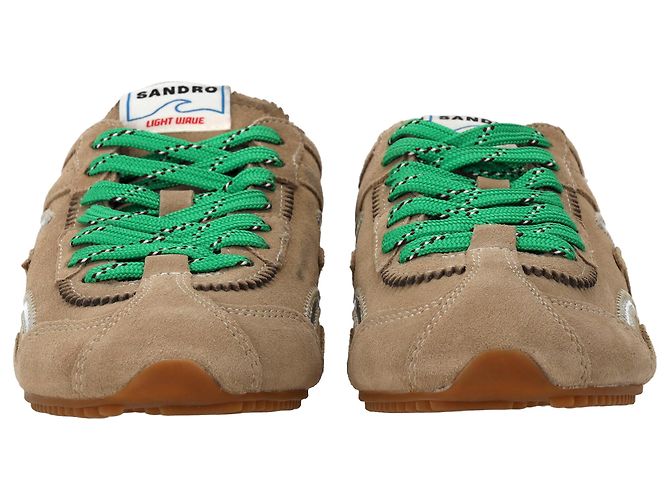 Sneakers Sandro Light Wave in camoscio marrone - vista 4