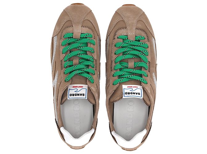Sneakers Sandro Light Wave in camoscio marrone - vista 5