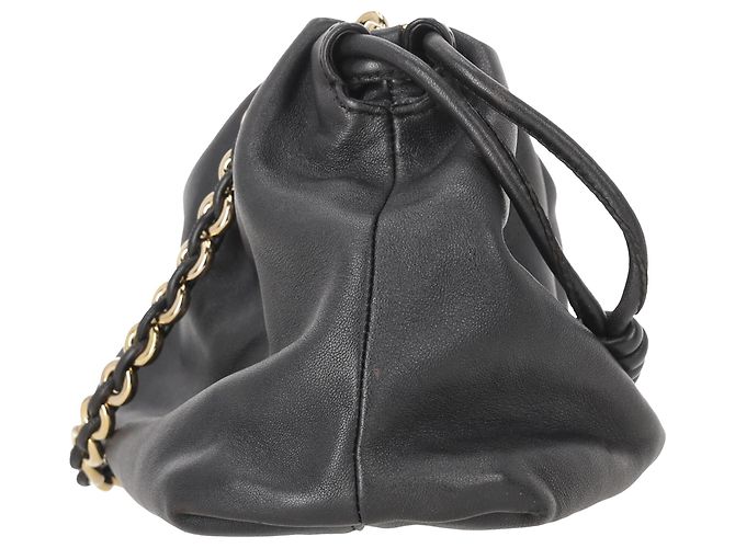 Borsa a pochette Loewe Flamenco Medium in pelle di vitello nappa nera - vista 3