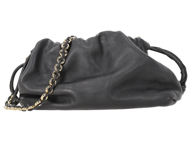 Borsa a pochette Loewe Flamenco Medium in pelle di vitello nappa nera - vista 4