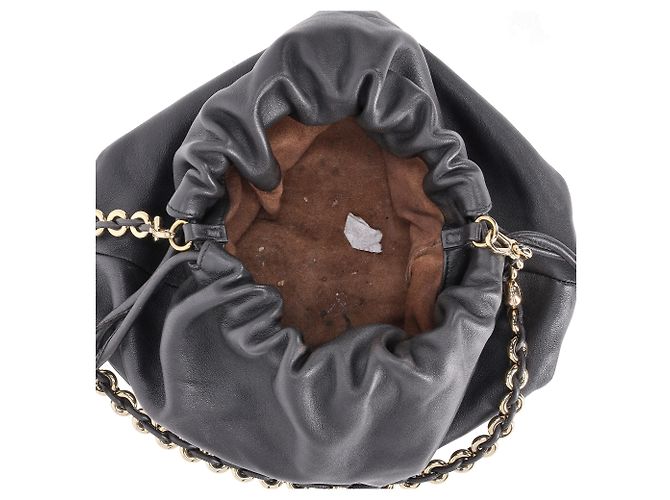 Borsa a pochette Loewe Flamenco Medium in pelle di vitello nappa nera - vista 6
