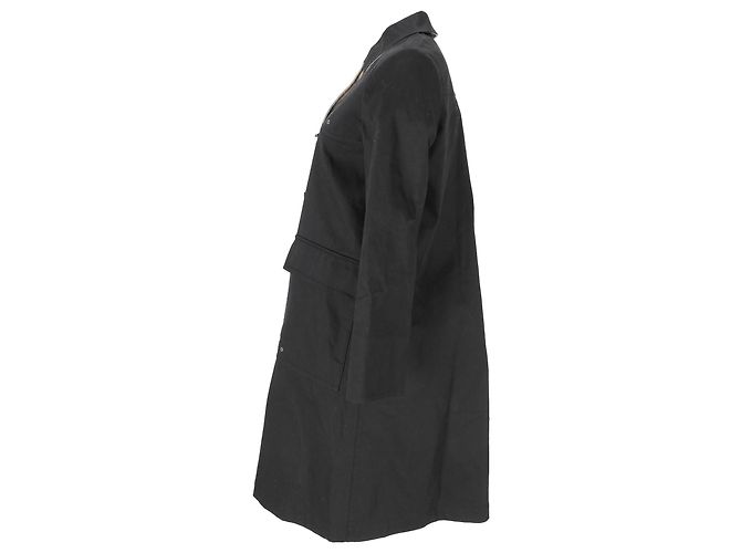 Gabardina Fay con cuello y bolsillos en algodón negro - vista 2