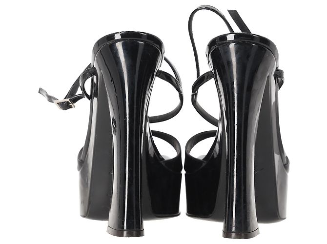 Sandali platform Sylvy di Giuseppe Zanotti in pelle verniciata nera - vista 4