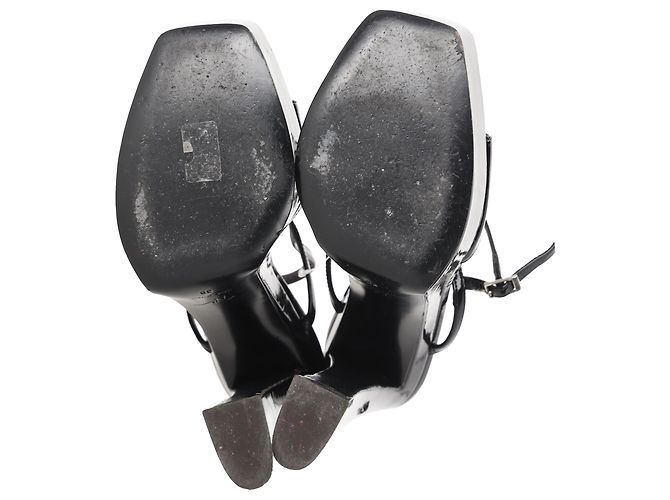 Sandali platform Sylvy di Giuseppe Zanotti in pelle verniciata nera - vista 5