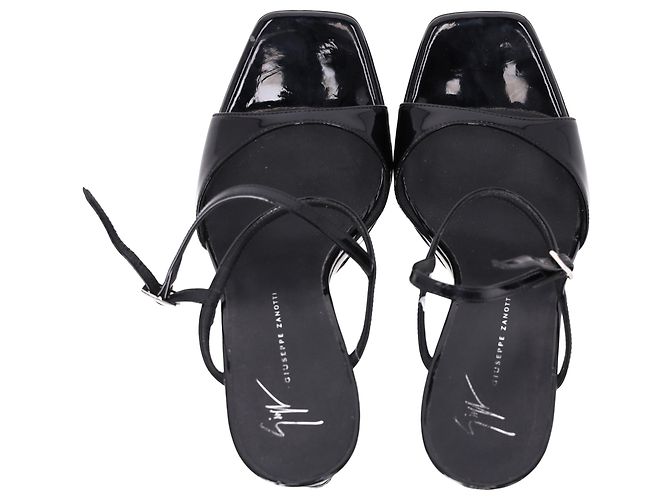 Sandali platform Sylvy di Giuseppe Zanotti in pelle verniciata nera - vista 6