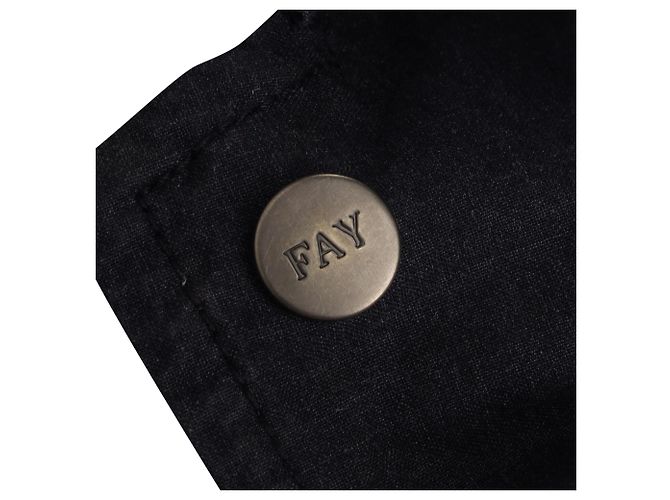 Chaqueta con bolsillos parche Fay en algodón negro - vista 6