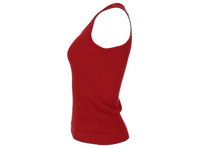 Givenchy geripptes Tanktop mit Logo aus roter Baumwolle - Ansicht 2