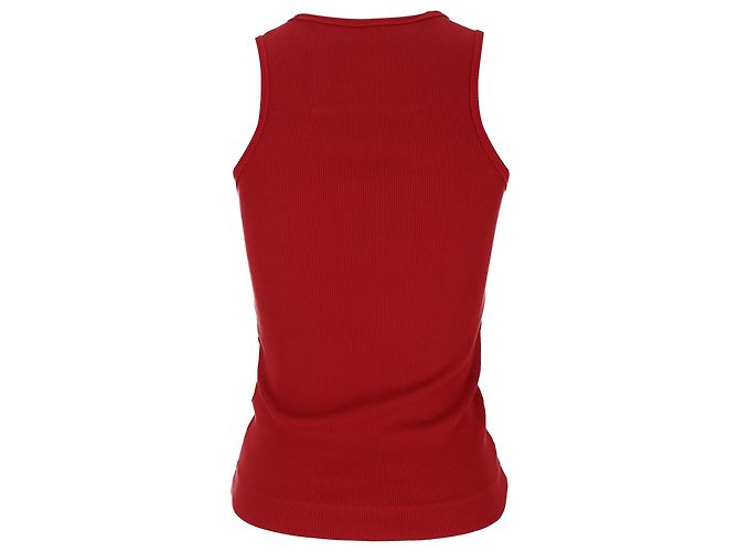 Givenchy geripptes Tanktop mit Logo aus roter Baumwolle - Ansicht 3