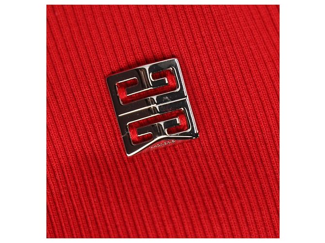 Givenchy geripptes Tanktop mit Logo aus roter Baumwolle - Ansicht 7