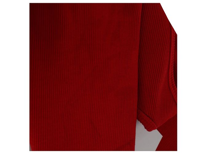 Givenchy geripptes Tanktop mit Logo aus roter Baumwolle - Ansicht 8