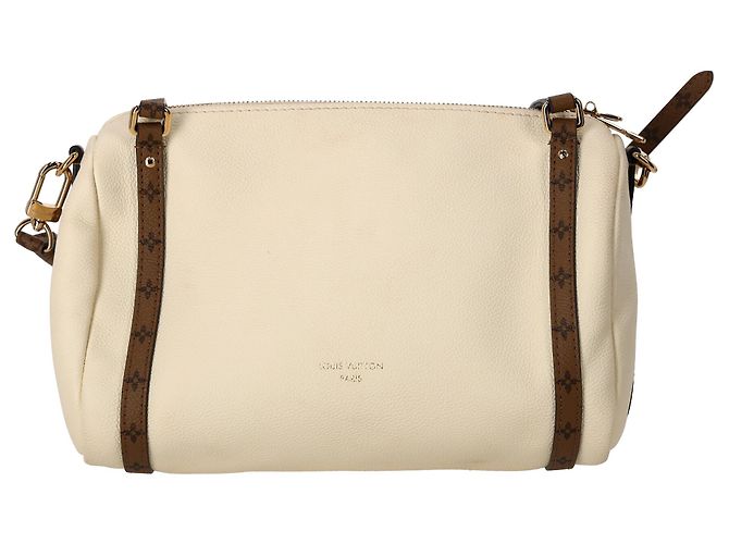 Borsa a tracolla Louis Vuitton Express PM in pelle di vitello bianca - vista 2