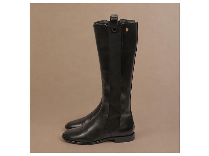 Chanel Botas altas de piel negra - vista 9
