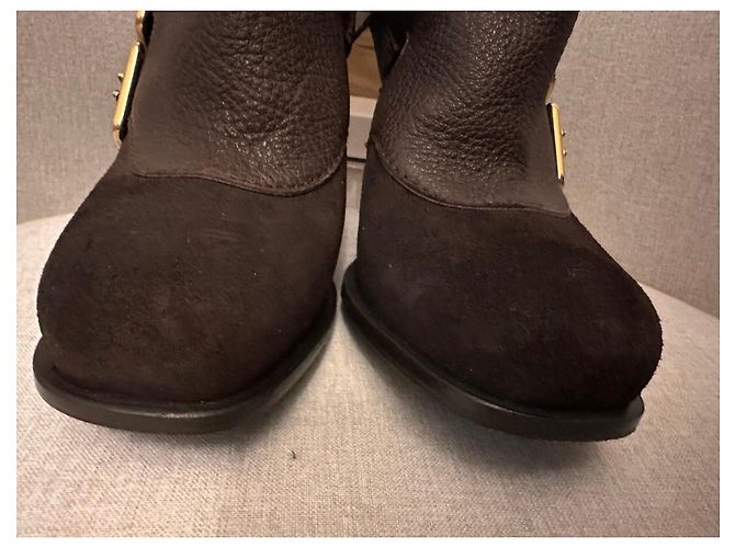 Stivaletti Christian Dior in pelle marrone e camoscio - vista 11