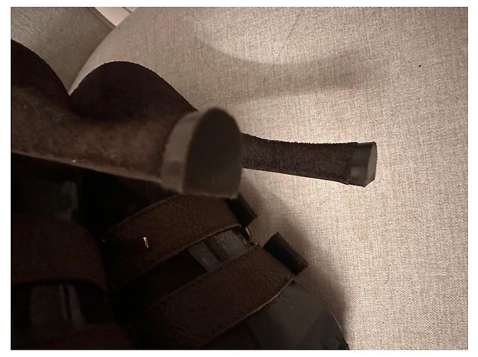 Stivaletti Christian Dior in pelle marrone e camoscio - vista 8